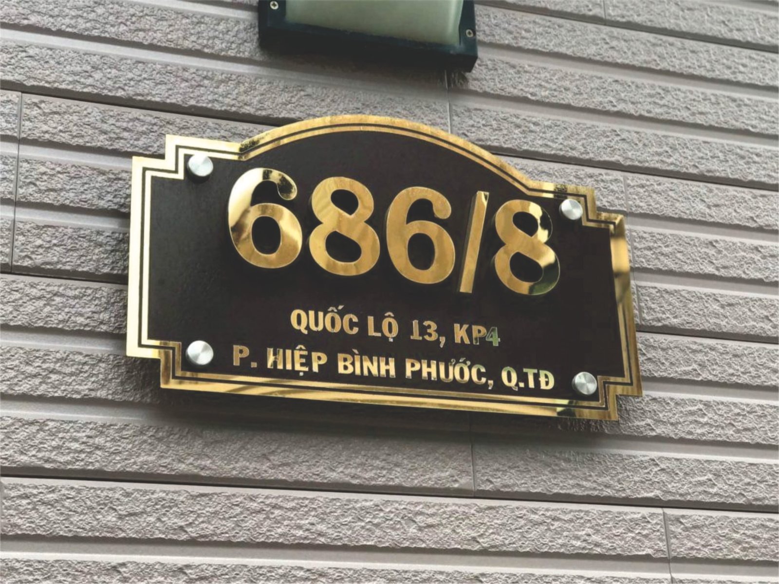 Làm Bảng Số Nhà ở Quận 6 - Quảng Cáo Quý An - Hình ảnh thi công thực tế số 3
